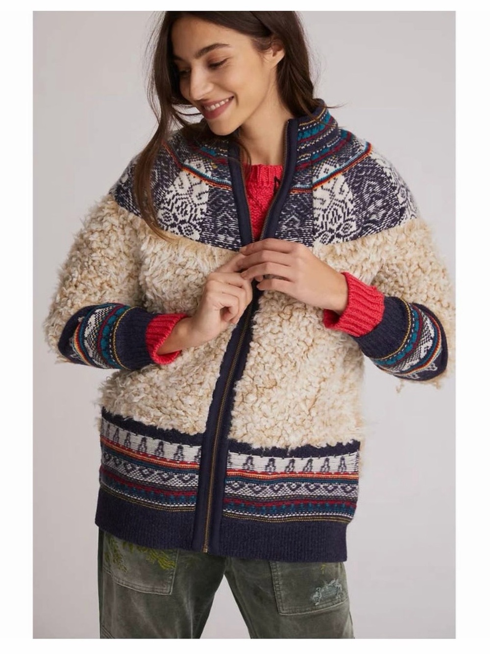Anthropologie Pilcro Longline Sherpa Bomber Jacket - Picture 3 of 10
